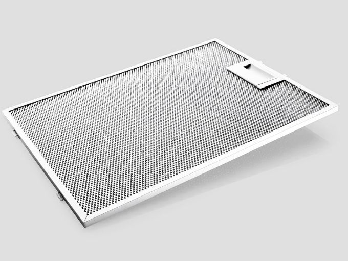 A piece of range hood filter is made of micro expanded metal.