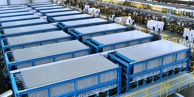 An aircraft is flying under the striking weather.